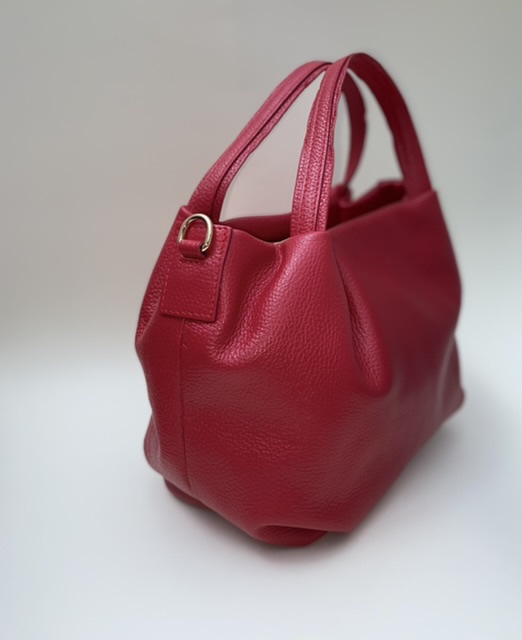 Torba prava koža-crvena - Slika 3